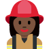 👩🏿‍🚒 woman firefighter: dark skin tone display on Twitter